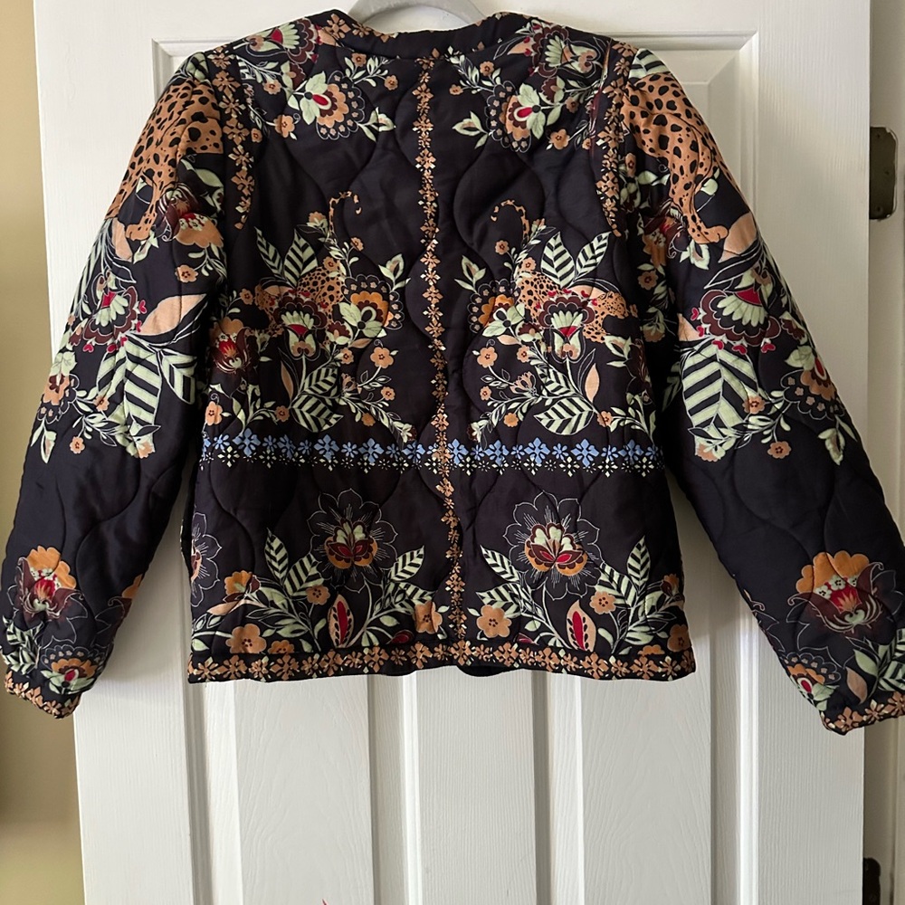 NWT Caballero Ember Jacket. Size XS. lightweight quilted jacket, tiger print - Picture 7 of 9